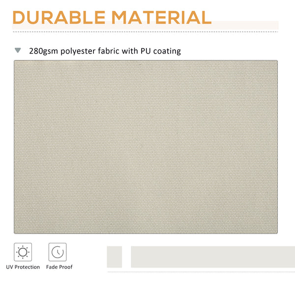 11' x 10' Retractable Awning Fabric Replacement Outdoor Sunshade Canopy Awning Cover, UV Protection, Cream White
