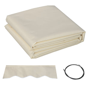 11' x 10' Retractable Awning Fabric Replacement Outdoor Sunshade Canopy Awning Cover, UV Protection, Cream White