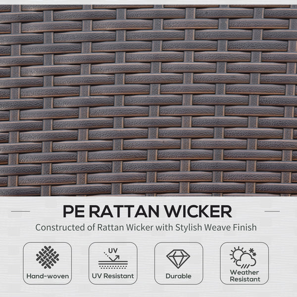 4 Piece PE Rattan Patio Furniture Set, Outdoor Wicker Sofa Set Conversation Furniture w/ Two-Tier Table, Loveseat, 2 Swivel Rocking Chairs and Cushions, Red