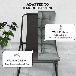 Outdoor Rocking Chair with Cushion, Patio Rocking Chair with Mesh Deep Seat, Steel Frame Rocking Outdoor Patio Chair for Indoor, Porch, Garden, Dark Grey