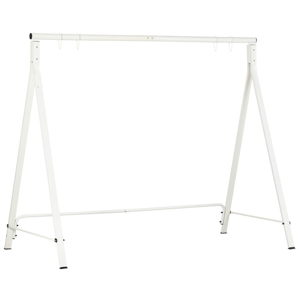 Outsunny Metal Porch Swing Stand, Heavy Duty Swing Frame, Hanging Chair Stand Only, 528 LBS Weight Capacity, for Backyard, Patio, Lawn, Playground, White