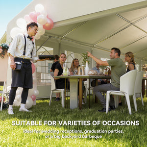 23 x 39 ft Heavy Duty Party Tent Outdoor Gazebo Wedding Tent Event Shelter Carport BBQ with Removable Sidewalls & Windows, Outside Waterproof Canopy for Parties, White