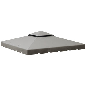 9.8' x 9.8' Gazebo Replacement Canopy, Gazebo Top Cover with Double Vented Roof for Garden Patio Outdoor TOP ONLY, Grey