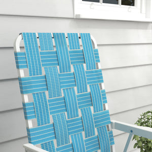 Outsunny Set of 2 Patio Folding Chairs, Classic Outdoor Camping Chairs, Portable Lawn Chairs for Camping, Garden, Pool, Beach, Backyard w/ Armrests, Blue