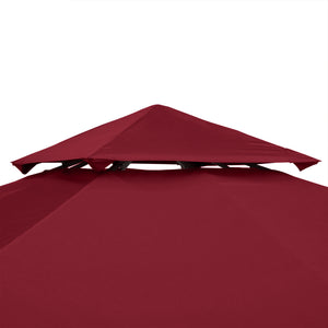 9.84' x 9.84' Square 2-Tier Gazebo Canopy Replacement Top Cover Outdoor Garden Sun Shade, Wine Red