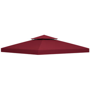 9.84' x 9.84' Square 2-Tier Gazebo Canopy Replacement Top Cover Outdoor Garden Sun Shade, Wine Red