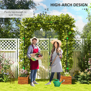 Garden Arch Trellis, 8 FT Tall Metal Plant Trellis Support with Trellis Netting, Outdoor Archway Trellis for Climbing Plants, Vegetables, Flowers, Fruits