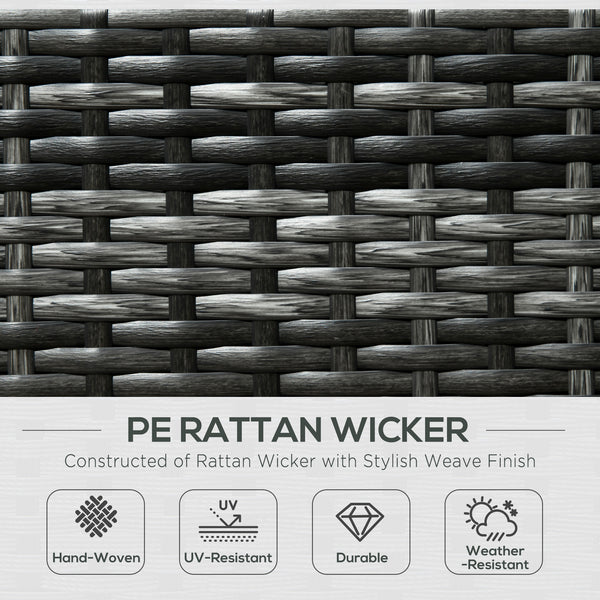 8 Pieces PE Rattan Corner Sofa Set, Outdoor Garden Furniture Set, Patio Wicker Sofa Seater w/ Cushion, Washable Cushion Cover & Tempered Glass Table, Grey