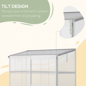 Aluminum Cold Frame Greenhouse, Raised Planter Bed Protection with Openable Top and 2 Shelves for Outdoor Indoor, 52" x 23" x 55", Silver