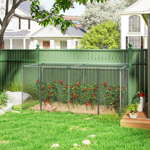 8' x 4' Crop Cage, Plant Protection Tent with Zippered Door and Galvanized Steel Frame, Fruit Cage Netting Cover for Garden, Yard, Lawn, Black
