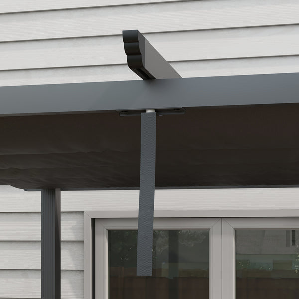 3 x 3(m) Pergola with Retractable Roof, Aluminium Frame Garden Gazebo Canopy Outdoor Sun Shade Shelter for Grill, Patio, Deck, Dark Grey