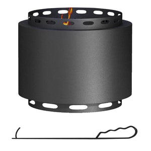 Smokeless Fire Pit, 19" Portable Wood Burning Firepit with Poker for Garden Camping Bonfire Party, Metal, Black