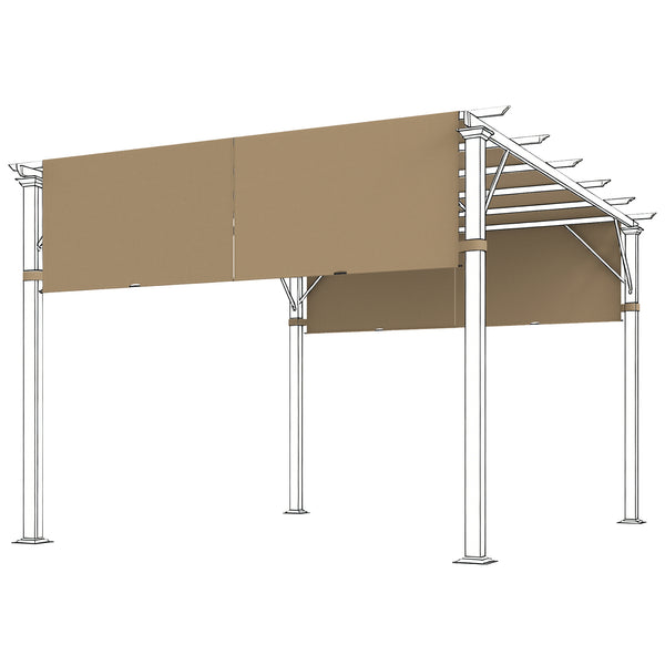 2 Pcs 16 x 4ft Pergola Canopy Replacement, UV Protection Pergola Shade Cover, Easy to Install, for 10 x 10ft Pergola, Cover ONLY, Sand