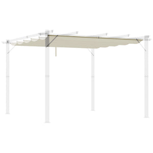 Retractable Pergola Shade Cover, Replacement Canopy Fabric for 3 x 3 (m) Pergola, Gazebo Retractable Roof, Cream White