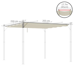 Retractable Replacement Pergola Canopy for 10' x 10' Pergola, Pergola Cover Replacement, Cream White
