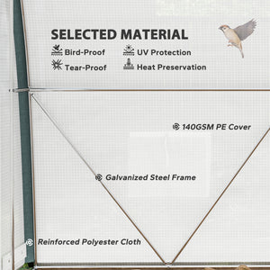 10'x6.6'x6.6' Walk-in Tunnel Greenhouse with Zipped Roll Up Mesh Door, 6 Mesh Windows, Plant Hot House Tent with PE Cover, 6 Plant Labels Gloves, White