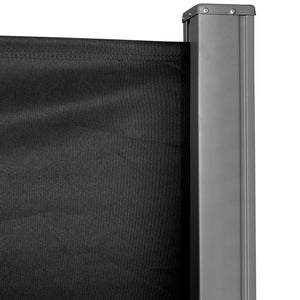 118" x 71" Retractable Side Awning Patio Outdoor Folding Privacy Screen with Resistance to UV Rays & Wind, Black