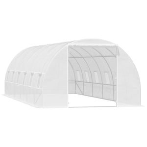 26' x 10' x 6.6' Large Walk in Tunnel Greenhouse Garden Plant Seed Green House Premium Steel Frame, White