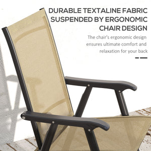 4-Piece Folding Dining Chair Set for Relaxing on Patio, Balcony, or Garden, Comfortable Outdoor Furniture with Armrests, Light Mixed Brown