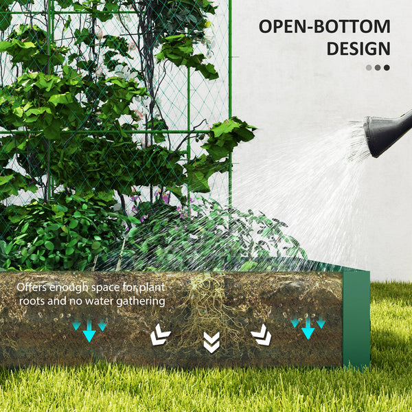 Raised Garden Bed with Arch Trellis for Climbing Plants, Flowers, Herbs, Vegetables, Galvanized Raised Bed Kit Outdoor Garden Box with Trellis for Garden, Patio, Backyard
