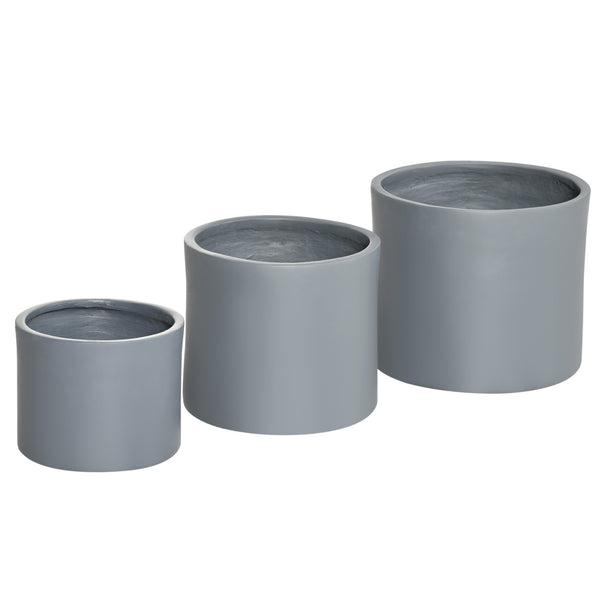 Set of 3 Outdoor Planter Set, 13/11.5/9 in, Flower Pots with Drainage Holes, Outdoor Plant Pots for Patio, Yard, Garden