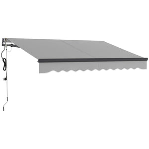 3 x 2.5m Electric Awning with Remote Controller, Aluminium Frame DIY Retractable Awning, UV30+ Sun Shade Canopy for Garden Patio Deck Door Window, Light Grey