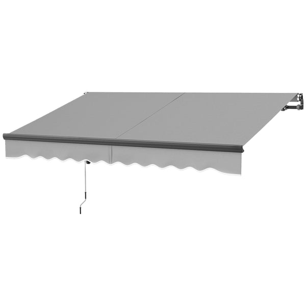 3 x 2.5m Electric Awning with Remote Controller, Aluminium Frame DIY Retractable Awning, UV30+ Sun Shade Canopy for Garden Patio Deck Door Window, Light Grey