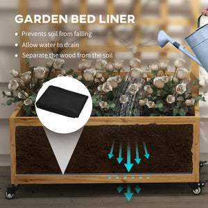 Wooden Trellis Planter, Raised Beds for Garden with Wheels and Drainage Holes, Privacy Screen Planter Box to Grow Vegetables, Herbs and Flowers for Garden, Patio, Deck, Natural