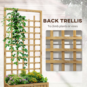Wooden Trellis Planter, Raised Beds for Garden with Wheels and Drainage Holes, Privacy Screen Planter Box to Grow Vegetables, Herbs and Flowers for Garden, Patio, Deck, Natural