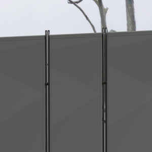 6 Panel Folding Outdoor Privacy Screen, 5.7FT Tall Room Divider with UV30+ Protection, Freestanding Privacy Panel Partition with Stable Base for Indoor Outdoor, Dark Grey
