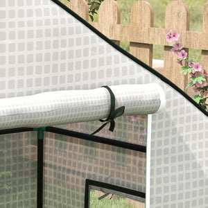 Walk-in Greenhouse Cover Replacement with Roll-up Door and Mesh Windows, Reinforced PE Hot House, Cover COVER ONLY, 140 x 73 x 190cm, White