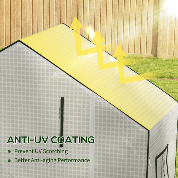 Walk-in Greenhouse Cover Replacement with Roll-up Door and Mesh Windows, Reinforced PE Hot House, Cover COVER ONLY, 140 x 73 x 190cm, White