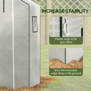 Walk-in Greenhouse Cover Replacement with Roll-up Door and Mesh Windows, Reinforced PE Hot House, Cover COVER ONLY, 140 x 73 x 190cm, White