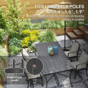 Outsunny Patio Umbrella Base Holder, Heavy Duty Outdoor Umbrella Stand Base, Filled Up to 66lbs with Stand or 55lbs with Water for Garden, Poolside, Black