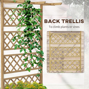 Wood Planter with Trellis, Raised Garden Bed Privacy Screen Planter Box to Grow Vegetables, Herbs and Flowers for Garden, Patio, Deck, Natural