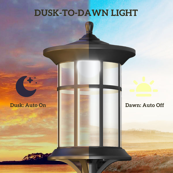 Solar Lamp Post Light, 72" LED Outdoor Street Light, Waterproof IP44 for Patio, Garden, Backyard, Pathway, Cool White