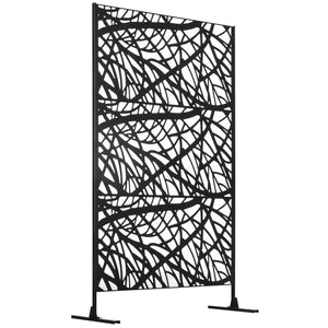 Outsunny Decorative Outdoor Privacy Screen, See-Through Outdoor Divider/Separator with Twisted Branch Motif for Fun Shadows or Climbing Plant Trellis, Fence Panel for Garden Walkway, Backyard, 6.5FT