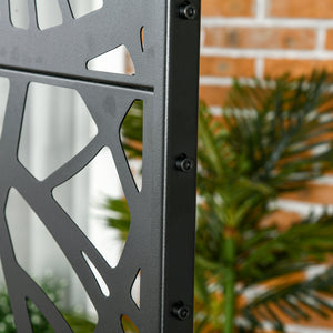 Outsunny Decorative Outdoor Privacy Screen, See-Through Outdoor Divider/Separator with Twisted Branch Motif for Fun Shadows or Climbing Plant Trellis, Fence Panel for Garden Walkway, Backyard, 6.5FT