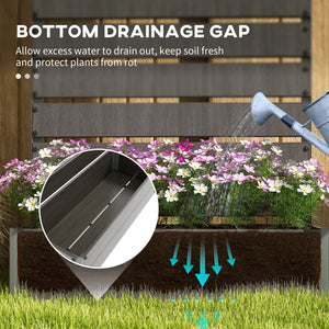 Garden Planter with Trellis for Climbing Plants, Vines, Flowers, Freestanding Raised Bed for Garden, Outdoor, Patio, Planter Box with Drainage Gap, Dark Grey
