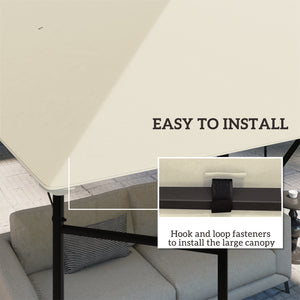 3 x 3(m) Gazebo Canopy Replacement Cover, Garden Gazebo Roof Replacement with Drain Holes, Water Resistant PVC Coating, 370g/㎡, UPF30+, TOP COVER ONLY, Cream White