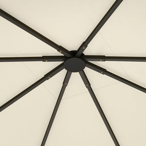 10' x 10' Gazebo Replacement Canopy Cover, Outdoor Gazebo Roof Replacement with Drain Holes, Water Resistant PVC Coating, 370g/㎡, UPF30+, TOP COVER ONLY, Cream White