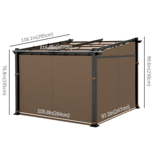 10' x 10' Metal Pergola with Sliding Roof Canopy, Retractable Pergola Canopy for Outdoor, Patio, Coffee
