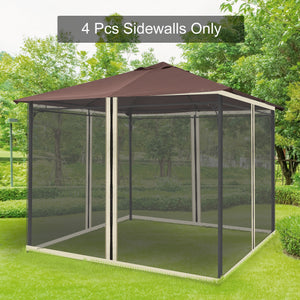 Replacement Mosquito Netting for Gazebo 10' x 10' Black Screen Walls for Canopy with Zippers for Parties and Outdoor Activities, Cream White