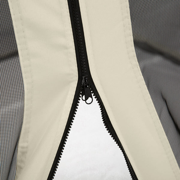 Replacement Mosquito Netting for Gazebo 10' x 10' Black Screen Walls for Canopy with Zippers for Parties and Outdoor Activities, Cream White