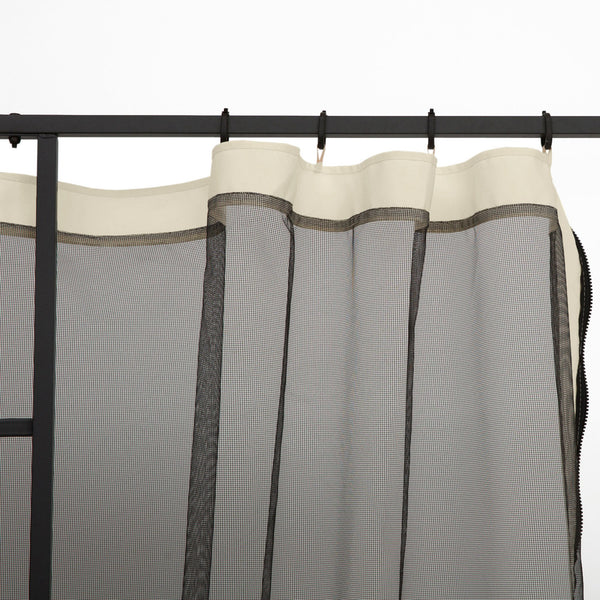Replacement Mosquito Netting for Gazebo 10' x 10' Black Screen Walls for Canopy with Zippers for Parties and Outdoor Activities, Cream White