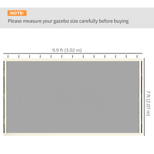 Replacement Mosquito Netting for Gazebo 10' x 10' Black Screen Walls for Canopy with Zippers for Parties and Outdoor Activities, Cream White