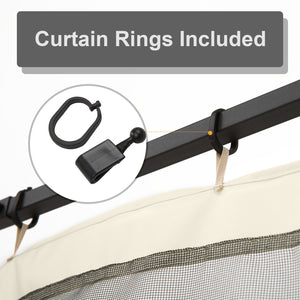Replacement Mosquito Netting for Gazebo 10' x 10' Black Screen Walls for Canopy with Zippers for Parties and Outdoor Activities, Cream White