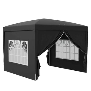 10'x10' Outdoor Pop Up Party Tent Gazebo Canopy with Carrying Bag (Black)