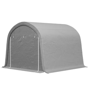 10' x 10' Garden Storage Tent, Heavy Duty Outdoor Shed, Waterproof Portable Shed Storage Shelter with Galvanized Steel Frame for Bike, Motorcycle, Garden Tools, Light Grey