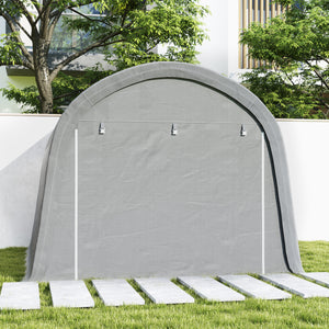 10' x 10' Garden Storage Tent, Heavy Duty Outdoor Shed, Waterproof Portable Shed Storage Shelter with Galvanized Steel Frame for Bike, Motorcycle, Garden Tools, Light Grey
